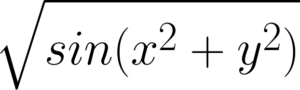 Ekvation C: √sin(x² + y²)